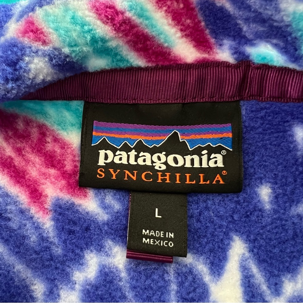 Patagonia Synchilla Snap-T Fleece Pullover Moon Owl Harvest Moon Blue Size L - Picture 9 of 11